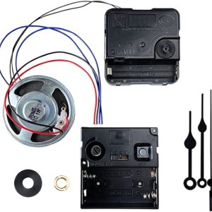 KLKCMS Mecanismo de movimiento de reloj de pared DIY con segundas manecillas de hora y minuto, piezas de repuesto para reloj de pared con campanilla KLKCMS Mecanismo de movimiento de reloj de pared DIY con segundas manecillas de hora y minuto, piezas de repuesto para reloj de pared con campanilla
