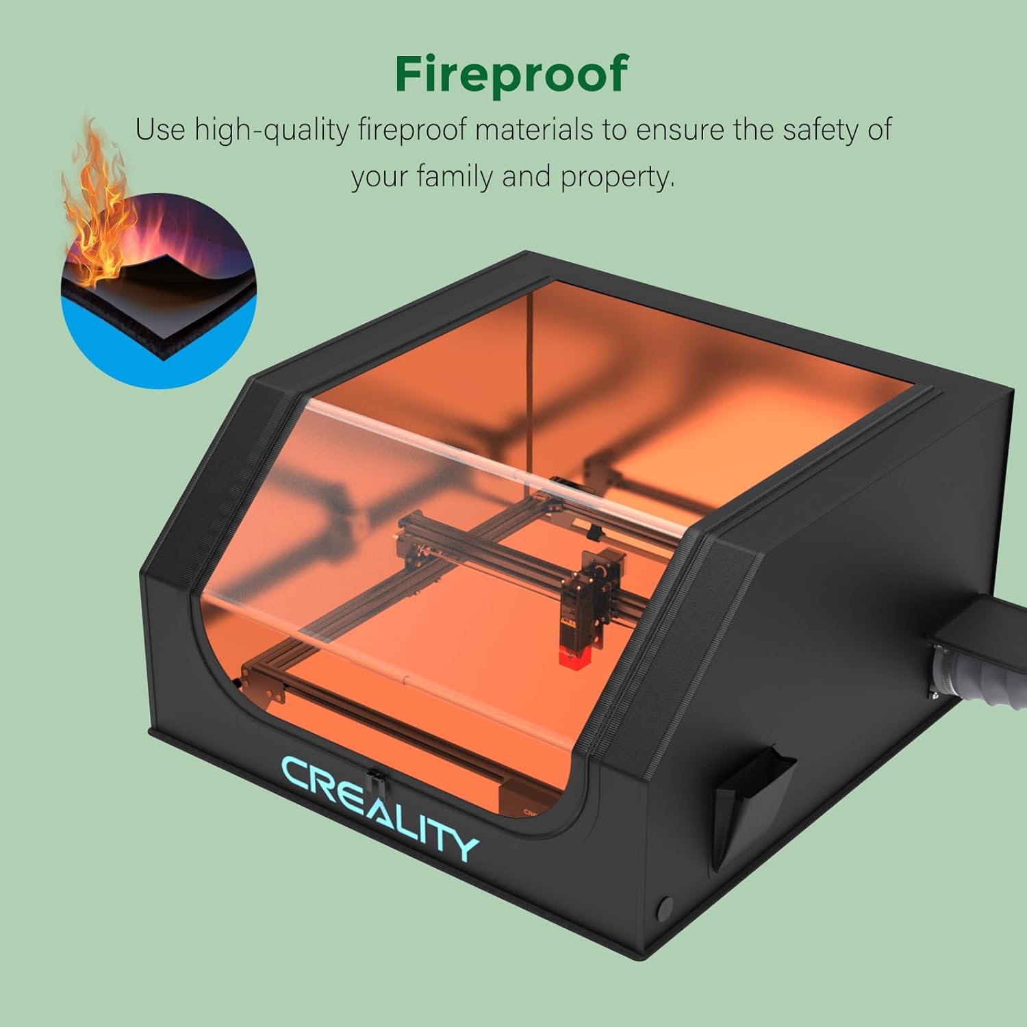 Carcasa para cortador láser, cubierta ignífuga y a prueba de humo para grabador láser, accesorios plegables para máquina de grabado láser, aislando