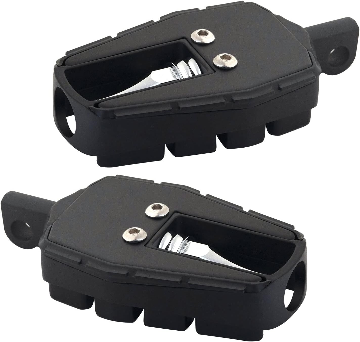 FATECIM Estriberas de calavera para motocicleta, reposapiés para motocicleta, mini tablas de suelo con adaptadores de montaje macho y goma