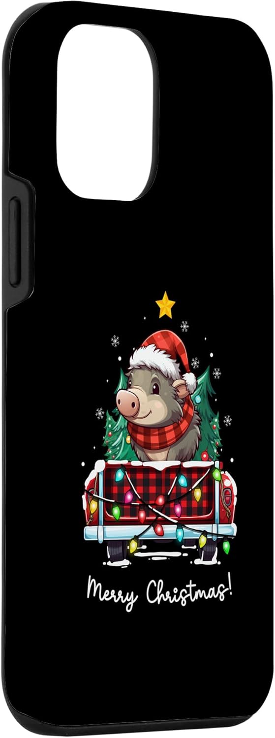 iPhone 12 mini Warty Pig Christmas Truck Plaid Funny Xmas Tree Case