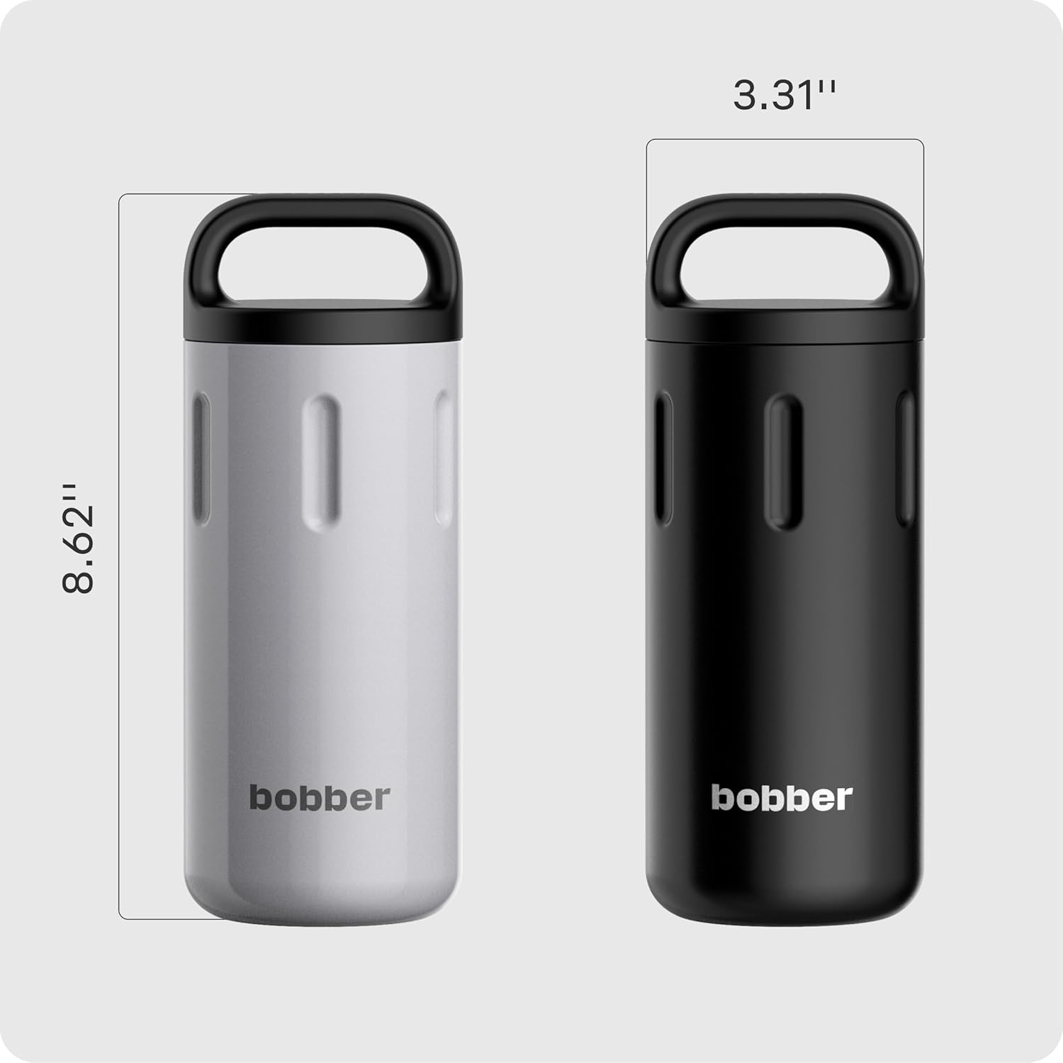 Paquete de botellas de agua de acero inoxidable aisladas al vacío de 20 onzas para bebidas frías y calientes, con tapa extra ancha y taza con asa