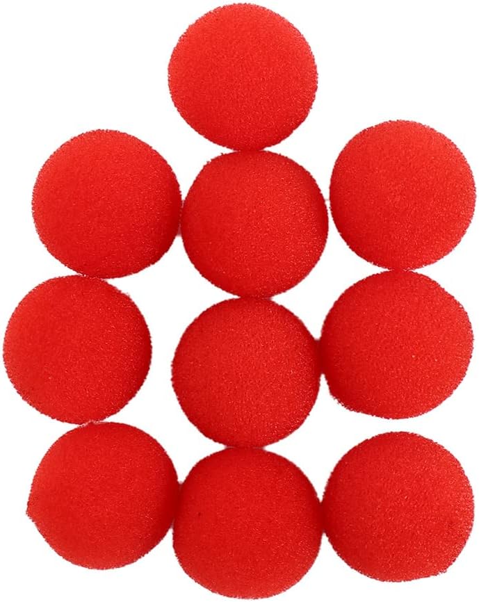 10 Uds 1.0 in1.4 in1.8 in Pelotas de esponja roja Bola de esponja mágica Bola de esponja de primer plano Accesorios de esponja de juguete de comedia