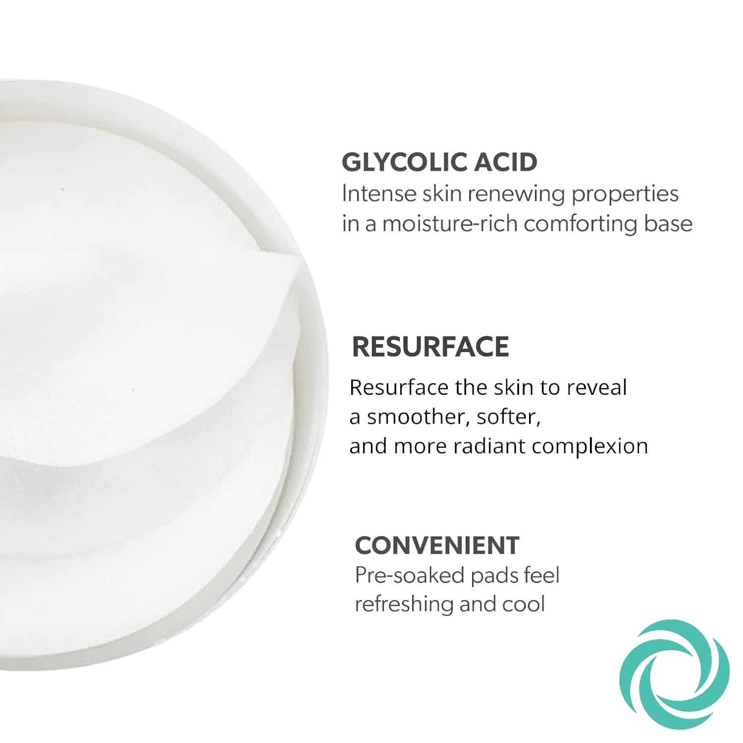 Serious Skincare – Almohadillas faciales de rejuvenecimiento glicólico para una piel más suave – Ácido glicólico – Exfolia las células muertas de la