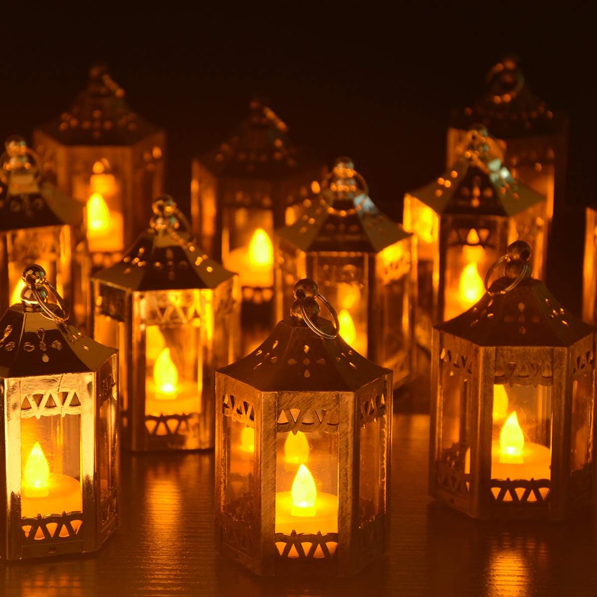 zkee Mini linterna de estrella con LED parpadeante, batería incluida, linterna colgante decorativa, linterna decorativa de Navidad, linterna de vela