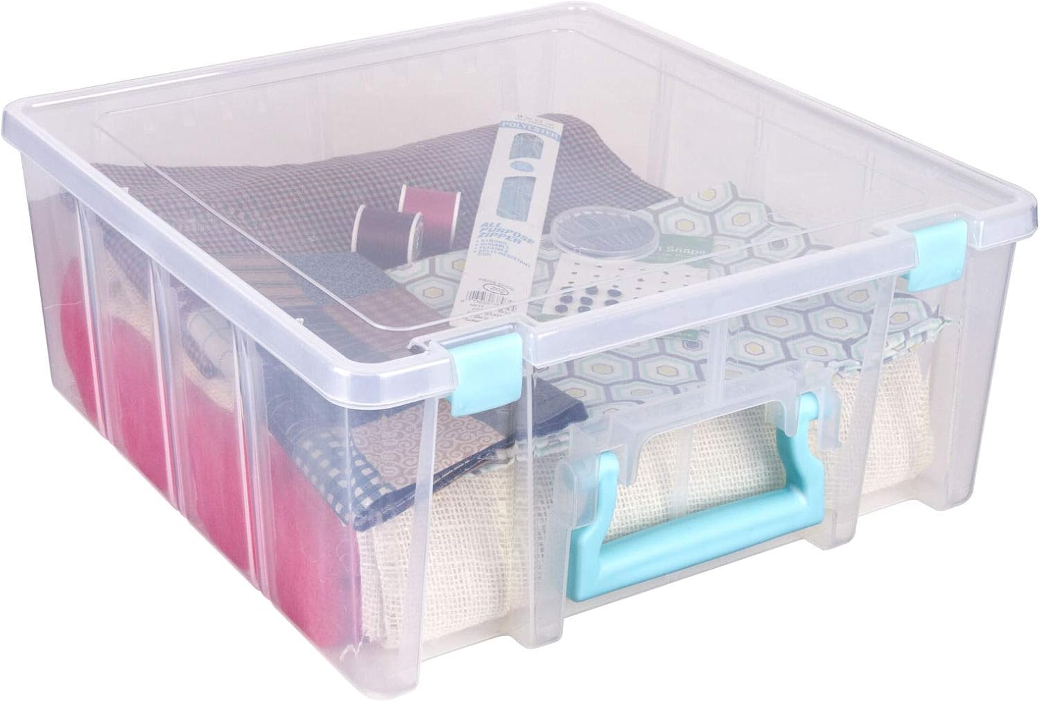 ArtBin6990SA Súper Satchel doble profundo con divisores extraíbles, gran almacenamiento de arte y artesanía portátil con asa, translúcida  niebla
