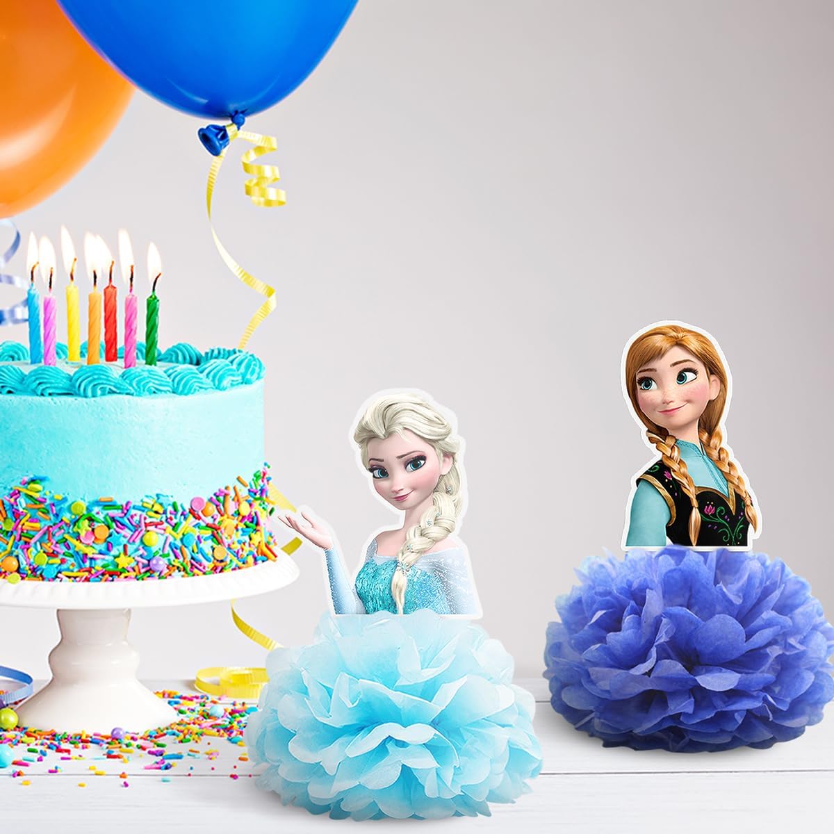 6pcs Frozen Honeycomb Centerpiece Party Supplies Mesas Decoraciones Papel Centros de mesa Decoración de mesa de cumpleaños Azul Blanco