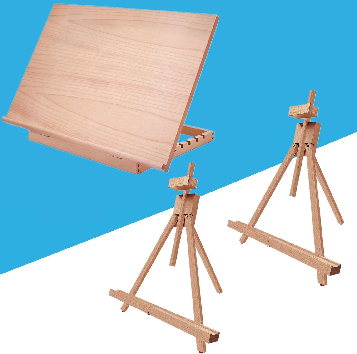 Tablero grande A2 para dibujar y dibujar artistas, paquete de 2 soportes de exhibición de caballete de pintura con marco A para artistas,