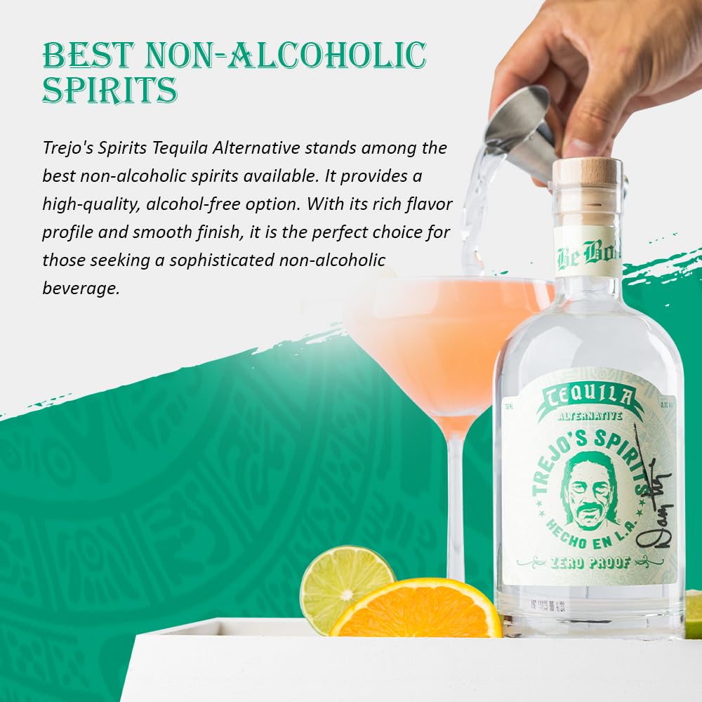 Trejo’s Spirits Tequila Alternativa firmada por Danny Trejo  Edición limitada de coleccionista, alcohol sin alcohol, cero prueba, sabor auténtico,