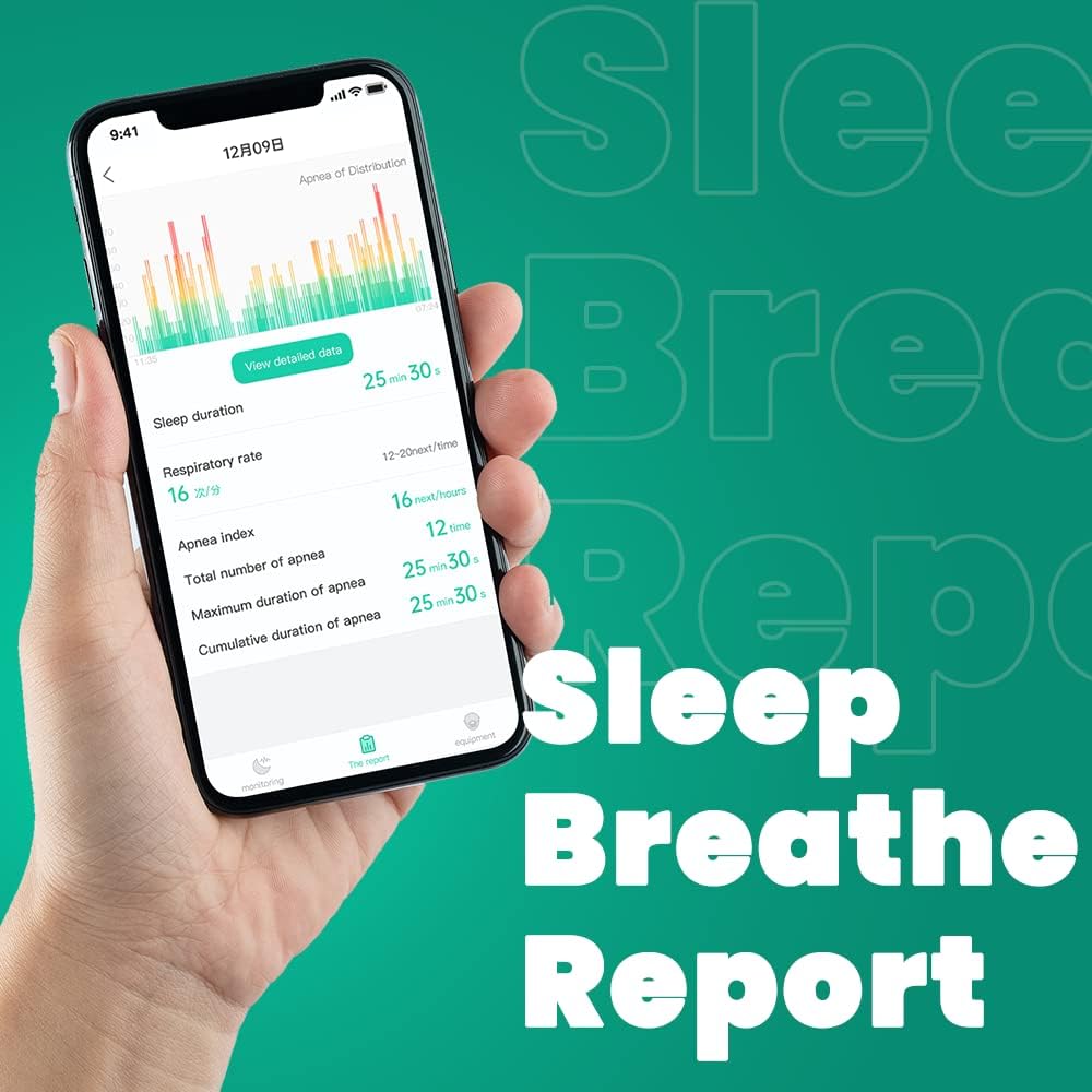 Monitor de respiración del sueño, seguimiento del flujo de aire en tiempo real y análisis de datos del sueño para mejorar el sueño, monitorear la