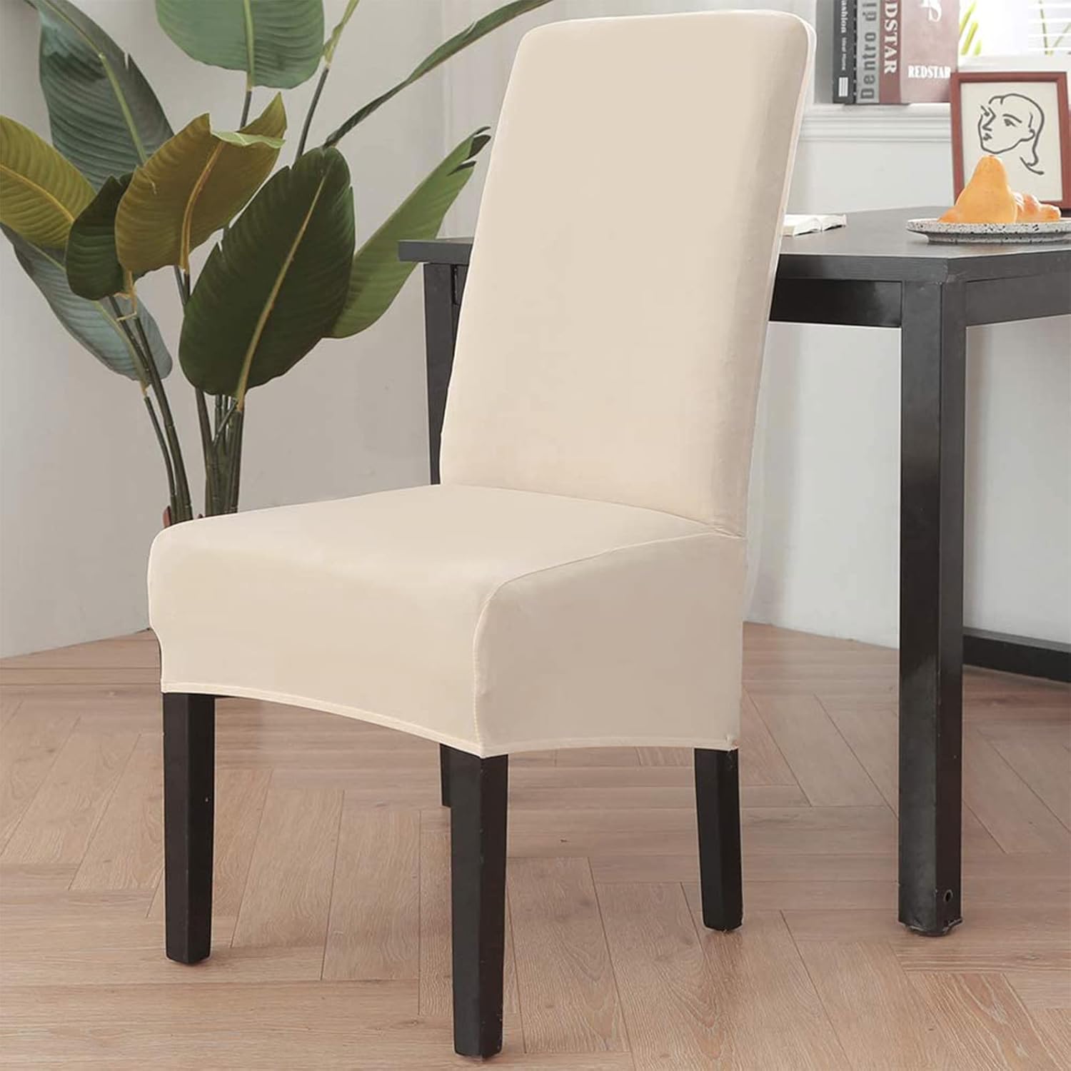 Fundas elásticas para sillas de comedor, XLextragrandes, extraíbles y lavables, suaves, de Spandex extra grande para sillas de comedor para cocina,