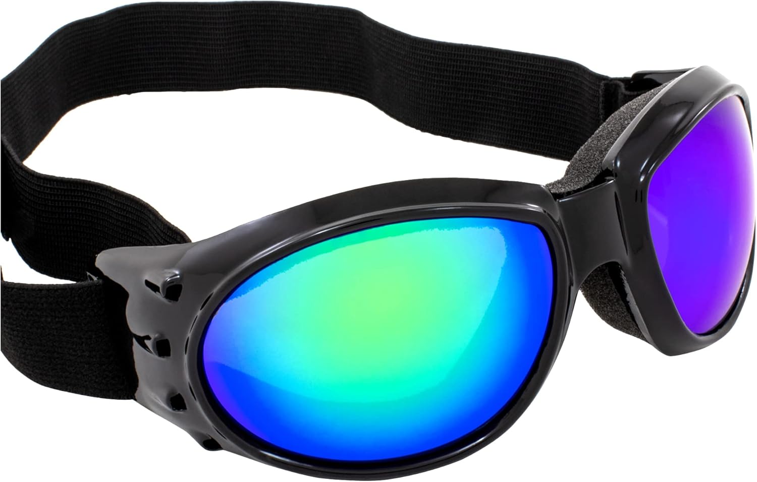 2 pares de gafas acolchadas Global Vision Eliminator para motociclismo, color negro con lentes de espejo verde y rojo
