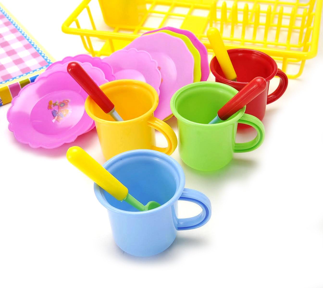 PowerTRC Juego de platos de cocina y té para lavar y secar para niños