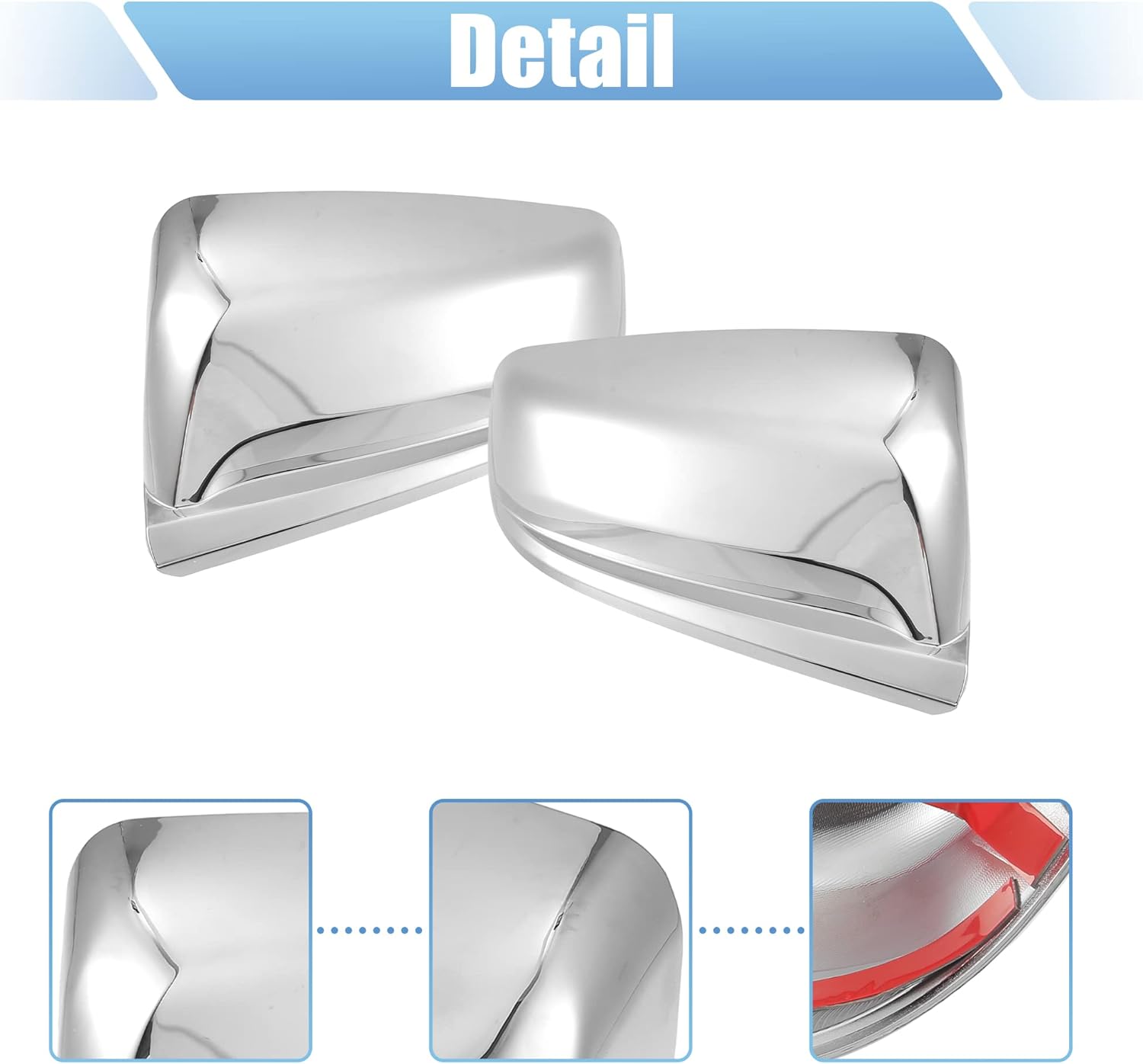 X AUTOHAUX 1 par exterior triple cromado superior medio espejo cubierta tapa Trim superposición para Chevrolet Malibu 2013 2014 2015