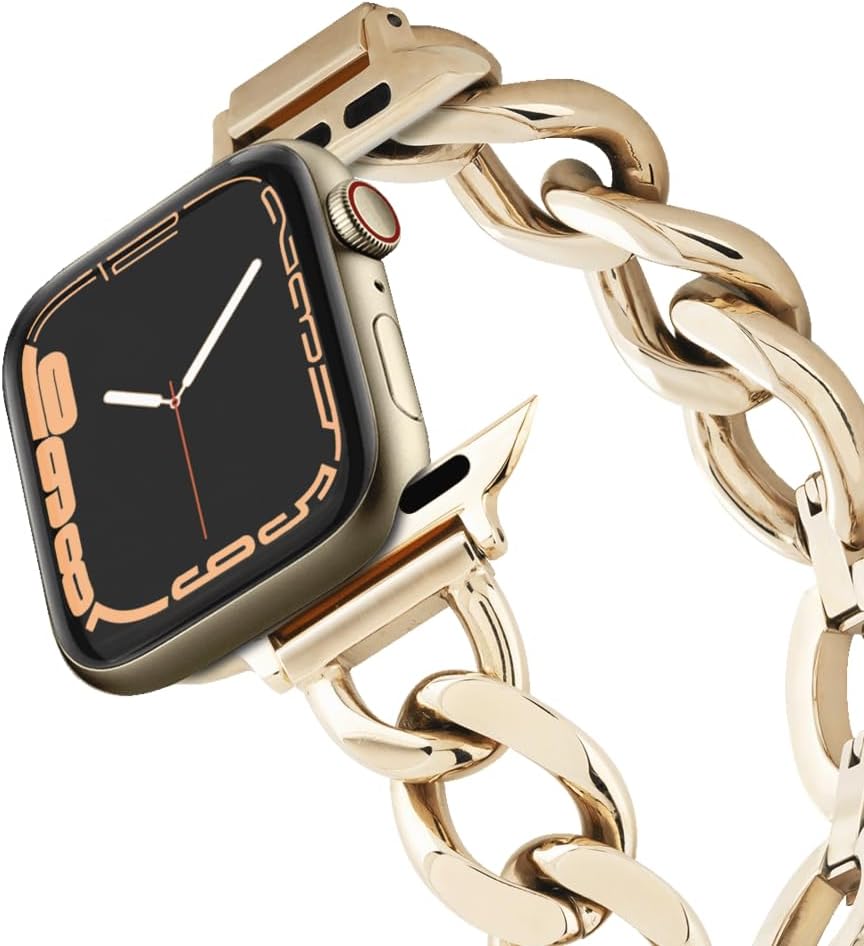 CASETiFY Correa de reloj de cadena acero inoxidable de alta calidad compatible con Apple Watch Series 8-1, SE, Ultra – 1.496 in1.575 in1.614 in1.654