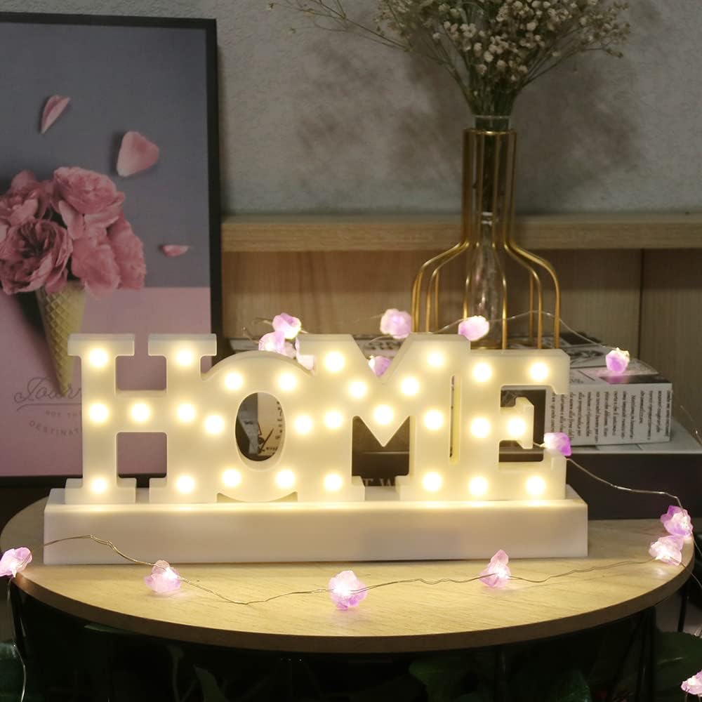 GUOCHENG Decoración de letras LED para el hogar, letrero de marquesina del alfabeto, decoración para el hogar, lámparas de mesa decorativas para