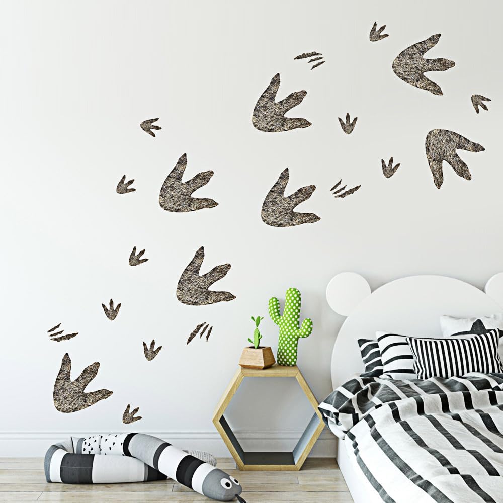 72 calcomanías de vinilo extraíbles para decoración de piso, huellas de dinosaurios, para habitación de niños, escuela, guardería, sala de estar,