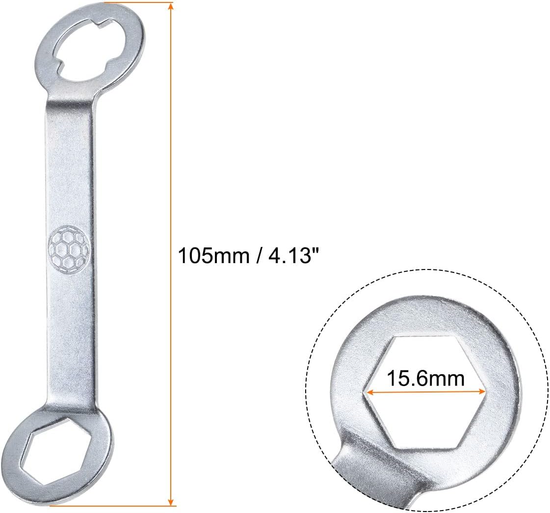 Track Spikes Wrench Dual Interface Aluminio Antideslizante Zapatos Herramienta de Ajuste para Zapatos de Fútbol M5, Tono Plateado