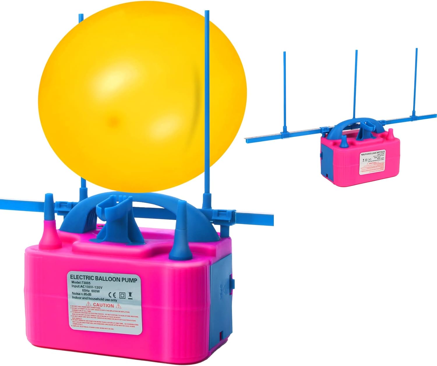 Bomba eléctrica de globos, inflador de globos de 110 V 600 W, inflador de globos de doble boquilla para decoración, fiesta, deporte, regalos 2