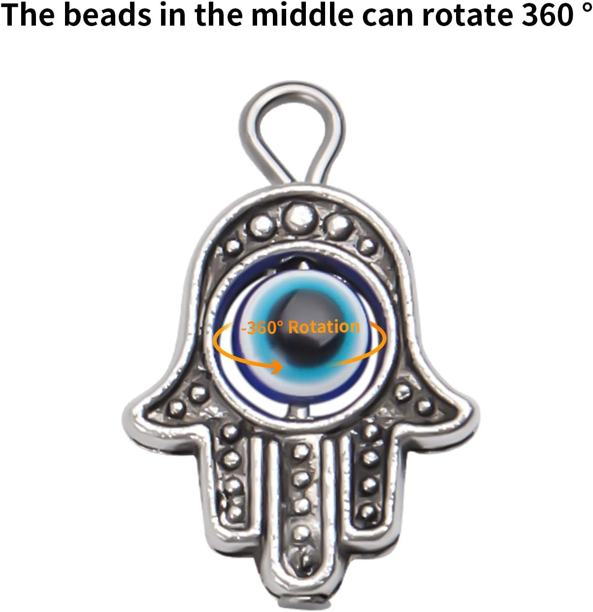 Aylifu Dijes de marco de cuentas de mano de Hamsa, dije de mal de ojo de Hamsa con símbolo de mano de Fátima para bricolaje, collar y pulsera