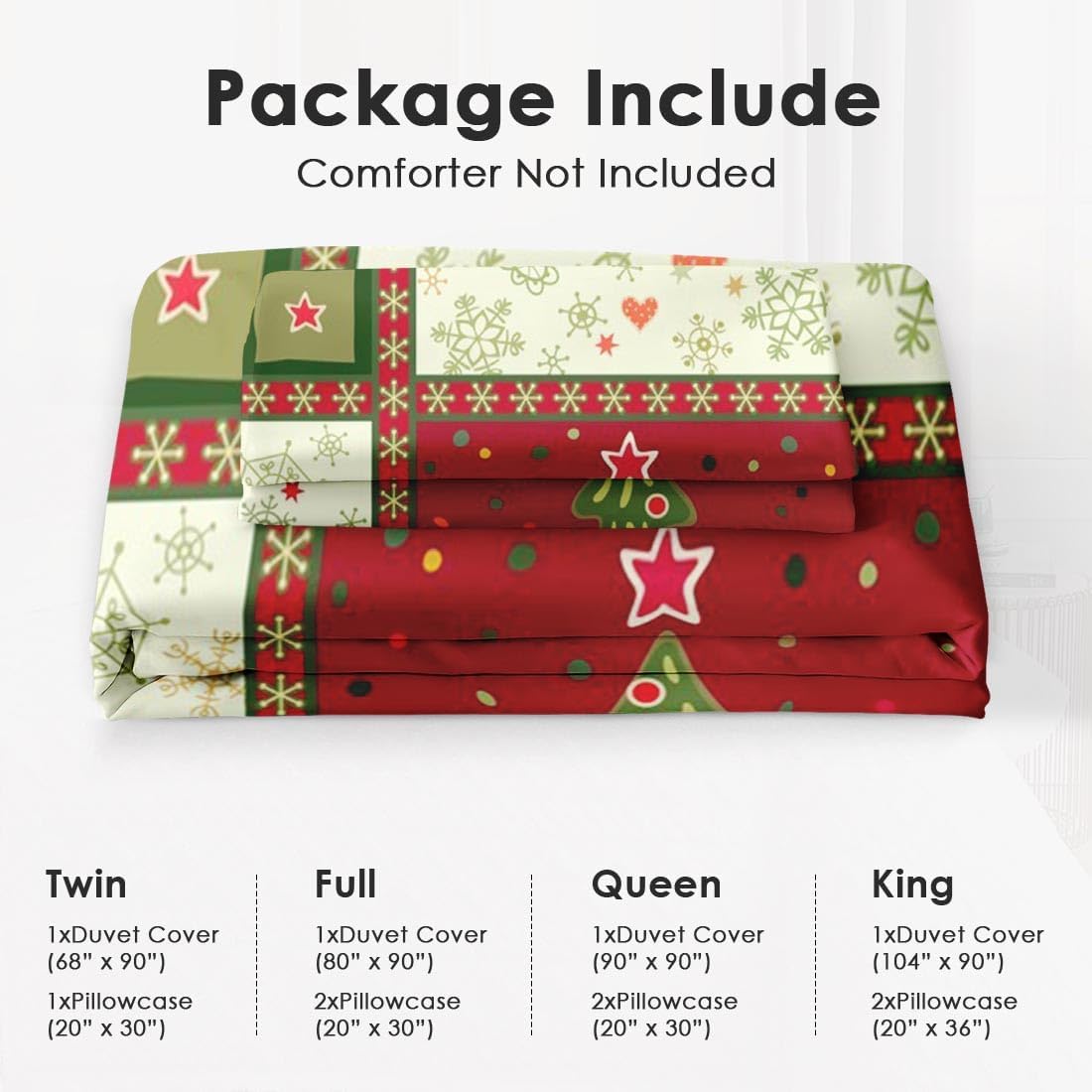 Juego de funda de edredón, copos de nieve de árbol de Navidad, juego de ropa de cama de Navidad para niños y adultos, decoración de dormitorio,