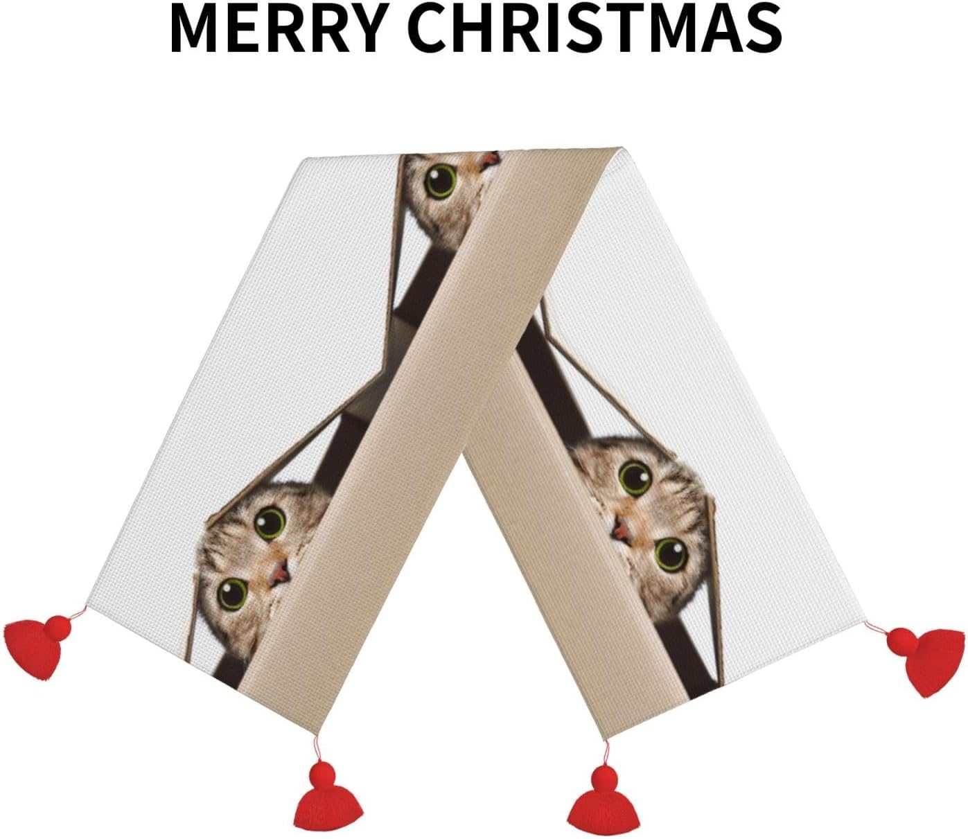 Funny Cat Christmas Table Runner Dining Table Decor Christmas Decorations Indoor Home Decor Christmas Table Runners Xmas Navidad Decoracion 2023 for
