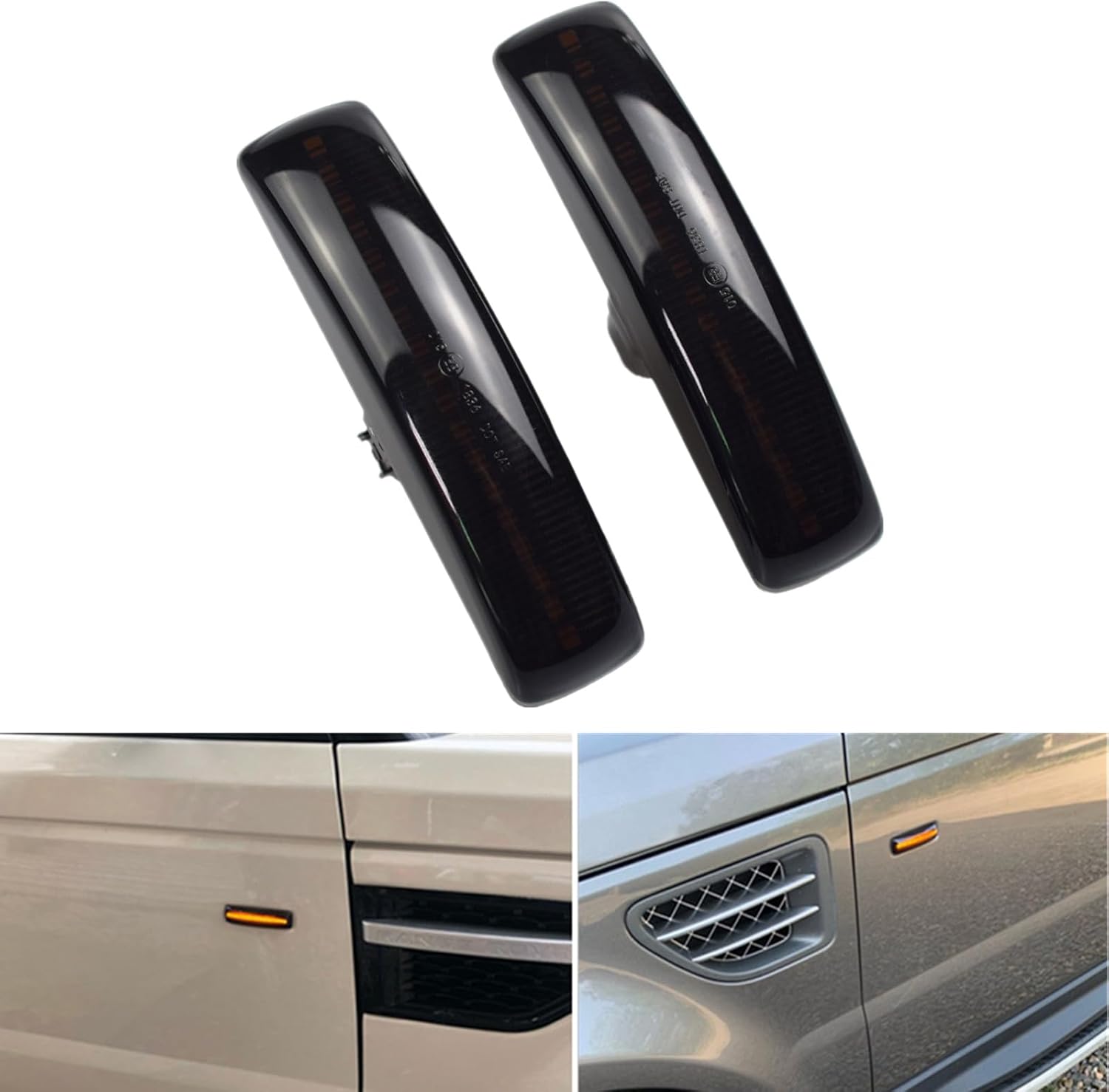 Lámpara de señal de giro LED delantera Fender Side Marker Light para Land Rover Range Rover Sport Discovery 3 4 Freeland 2 (negro)