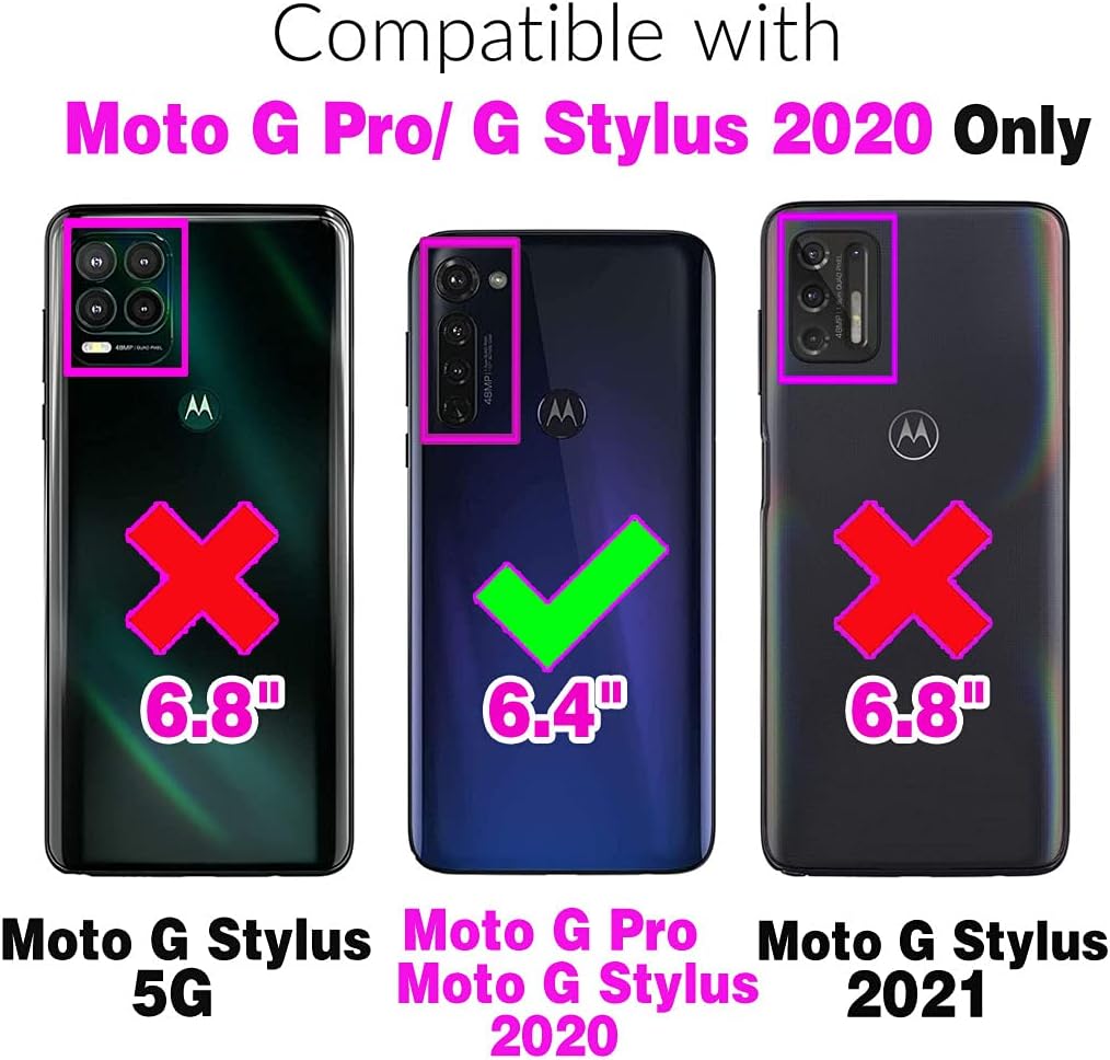 Asuwish Funda compatible con Moto G Stylus 2020 MotoG Pro y protector de pantalla de vidrio templado, funda de piel con tapa para Motorola GStylus