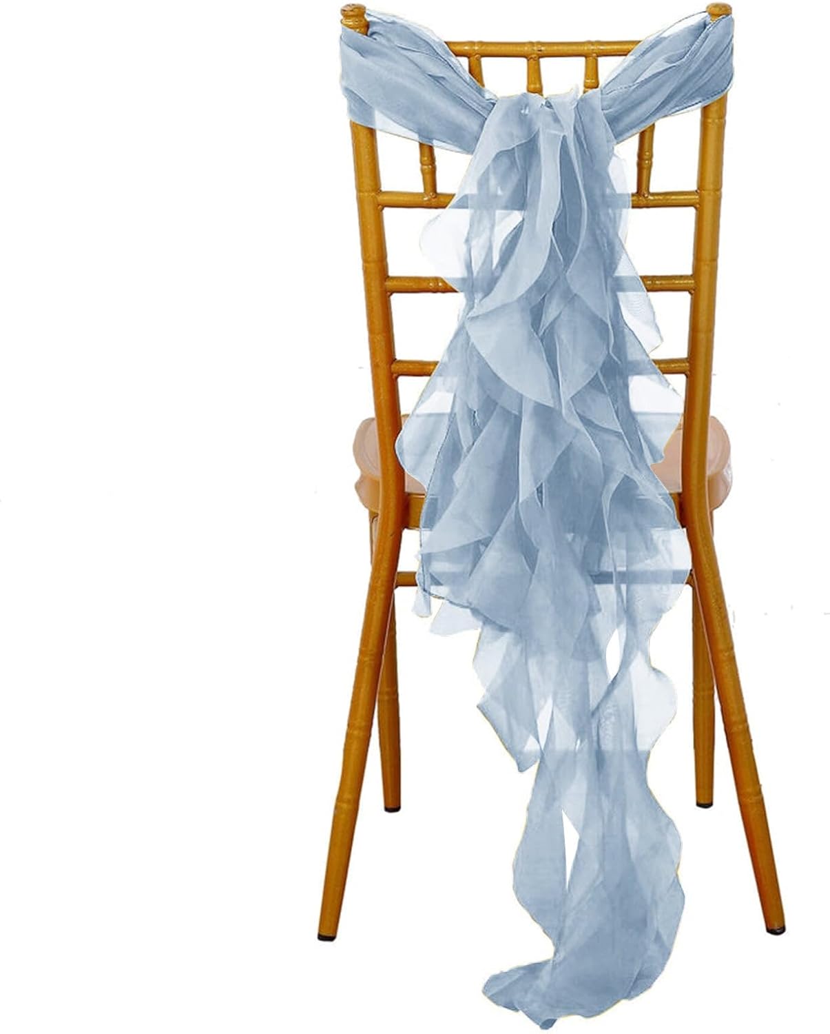 Efavormart – Faja de silla rizada de gasa azul polvoriento