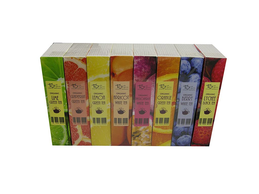Harmony Tea Collection – 80 bolsas de té  8 sabores  Té verde lima, té verde de uva, té verde de limón, té blanco de albaricoque, té blanco de