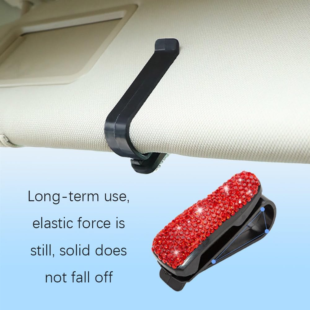 Zufoty 2 soportes para lentes para visera solar de automóvil, soporte para lentes de sol para automóvil, soporte para lentes de sol de automóvil,