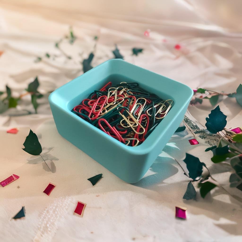Soporte de clip de papel, dispensador de clip de papel de hormigón, bonitos accesorios de escritorio de oficina para mujeres, organizador de