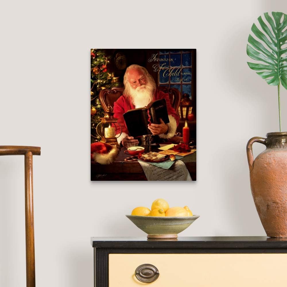 Lienzo decorativo para pared, diseño de Papá Noel, ilustraciones navideñas