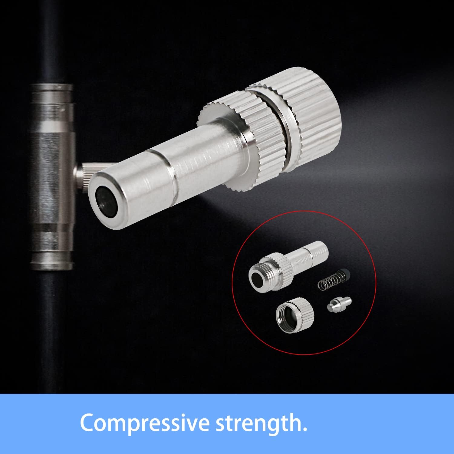 Aopin Boquillas de nebulización de 0.008 pulgadas de cobre ajustable de flujo de agua con conector rápido de 0.008in  0.008 pulgadas de orificio