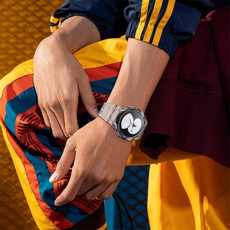 Correa de silicona compatible con Samsung Galaxy Watch 54 + funda de 1.575 pulgadas, 1.732 pulgadas, correas deportivas con funda protectora, correa