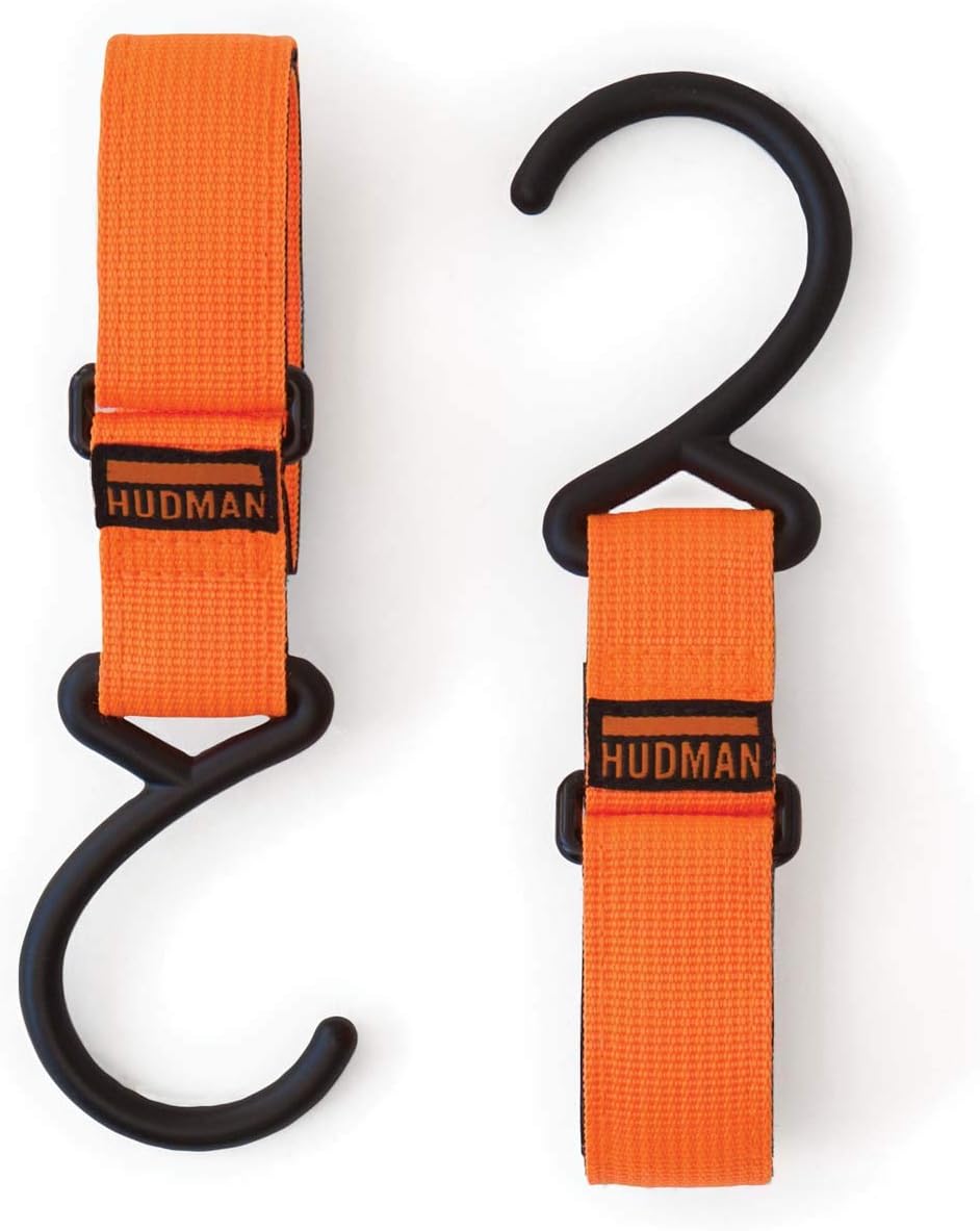 Correa y gancho, naranja brillante, 10″