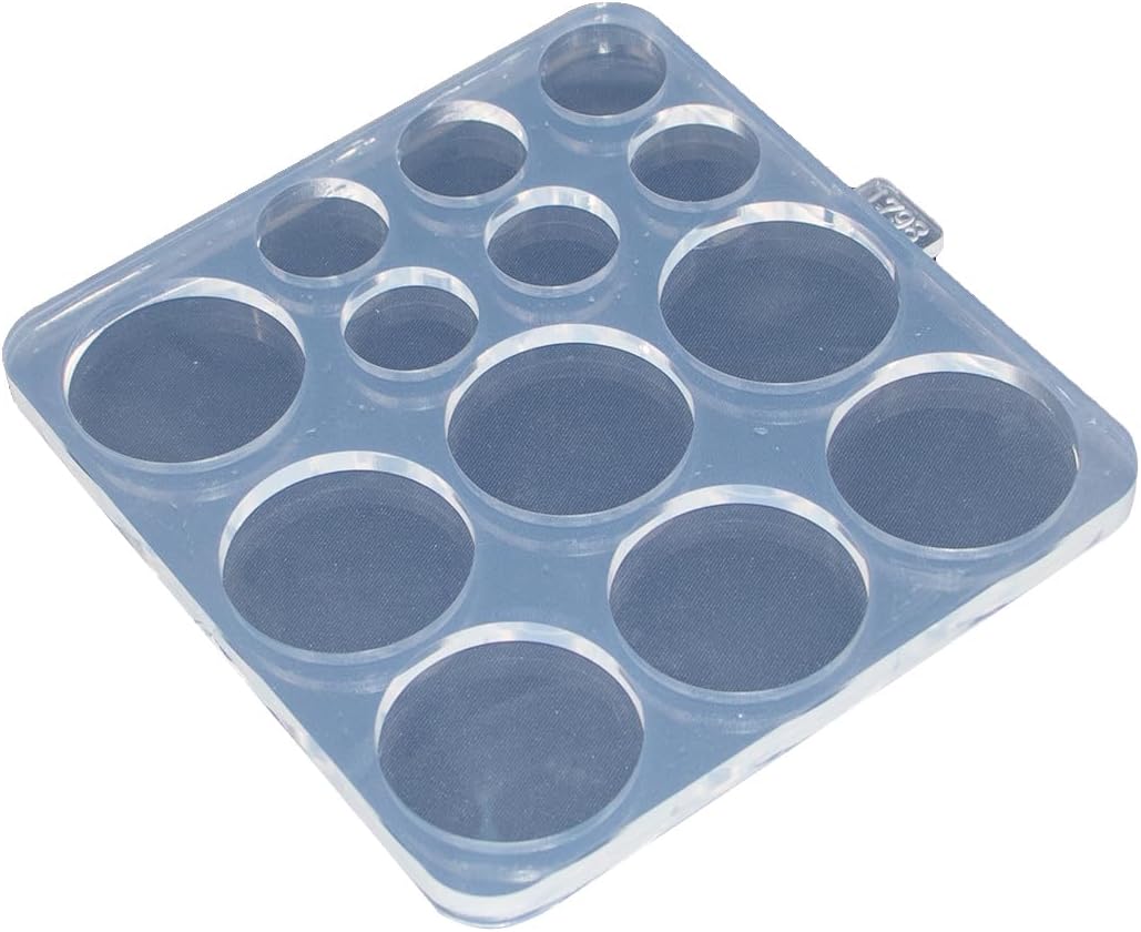 Molde redondo de silicona de 0.8 in  1.4 in de resina epoxi redonda para manualidades, llavero de pastel, dijes, manualidades, molde para pastel de