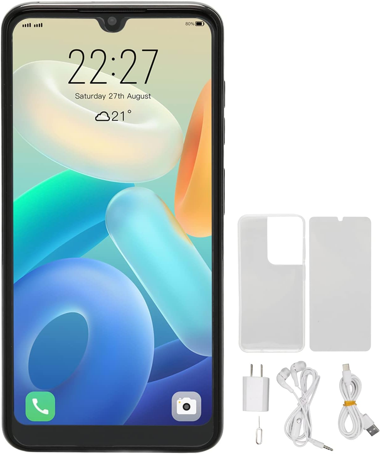 Reno 8 Pro Teléfono inteligente desbloqueado, Android 12.0 Face Desbloqueado, 6.0 pulgadas FHD Pantalla Dual SIM 2GB 16GB Teléfono Celular, 4500mAh