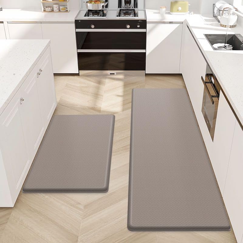 StepLively Tapete de cocina, 2 piezas de alfombras de cocina, tapetes de cocina acolchados para piso, tapete antifatiga, juego de alfombras de