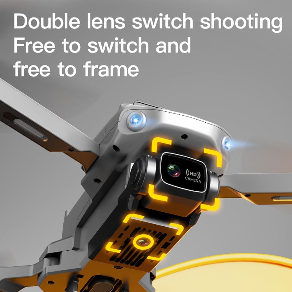 QIYHBVR Drone GPS plegable con cámara UHD 8K para adultos, cuadricóptero con motor sin escobillas, retorno automático, sígueme, vuelo circular,
