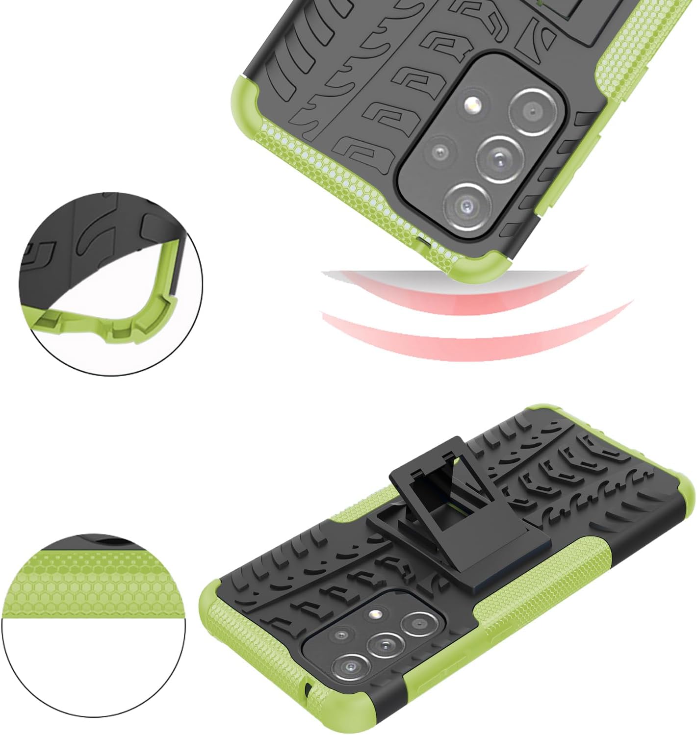 Asuwish Funda de teléfono para Samsung Galaxy A33 5G con protector de pantalla de vidrio templado y soporte delgado, funda protectora híbrida