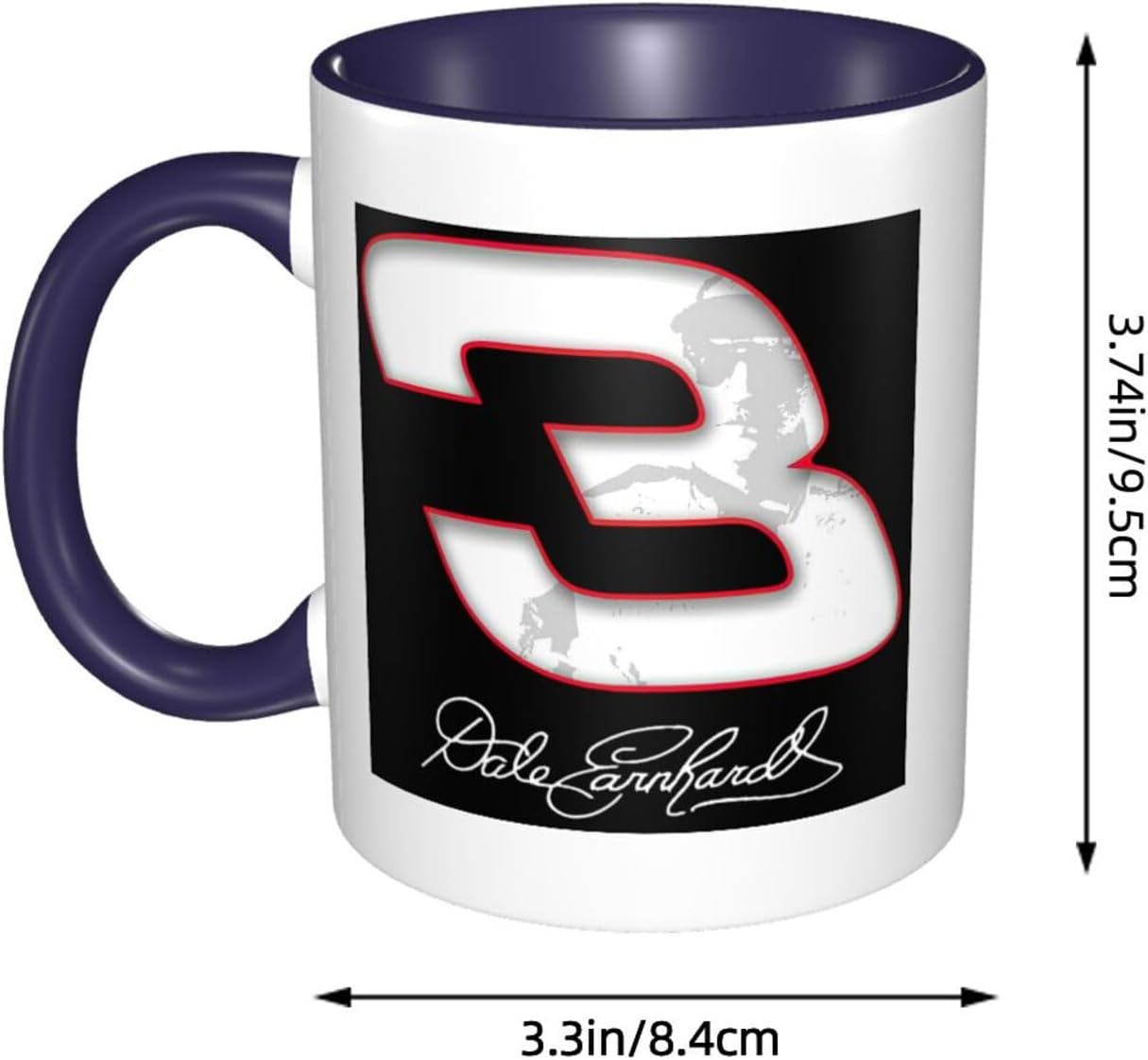 Dale Racer Earnhardt Racing Champion – Tazas de café de cerámica con logotipo para oficina, hogar, regalo, té, bebidas calientes, 12 onzas