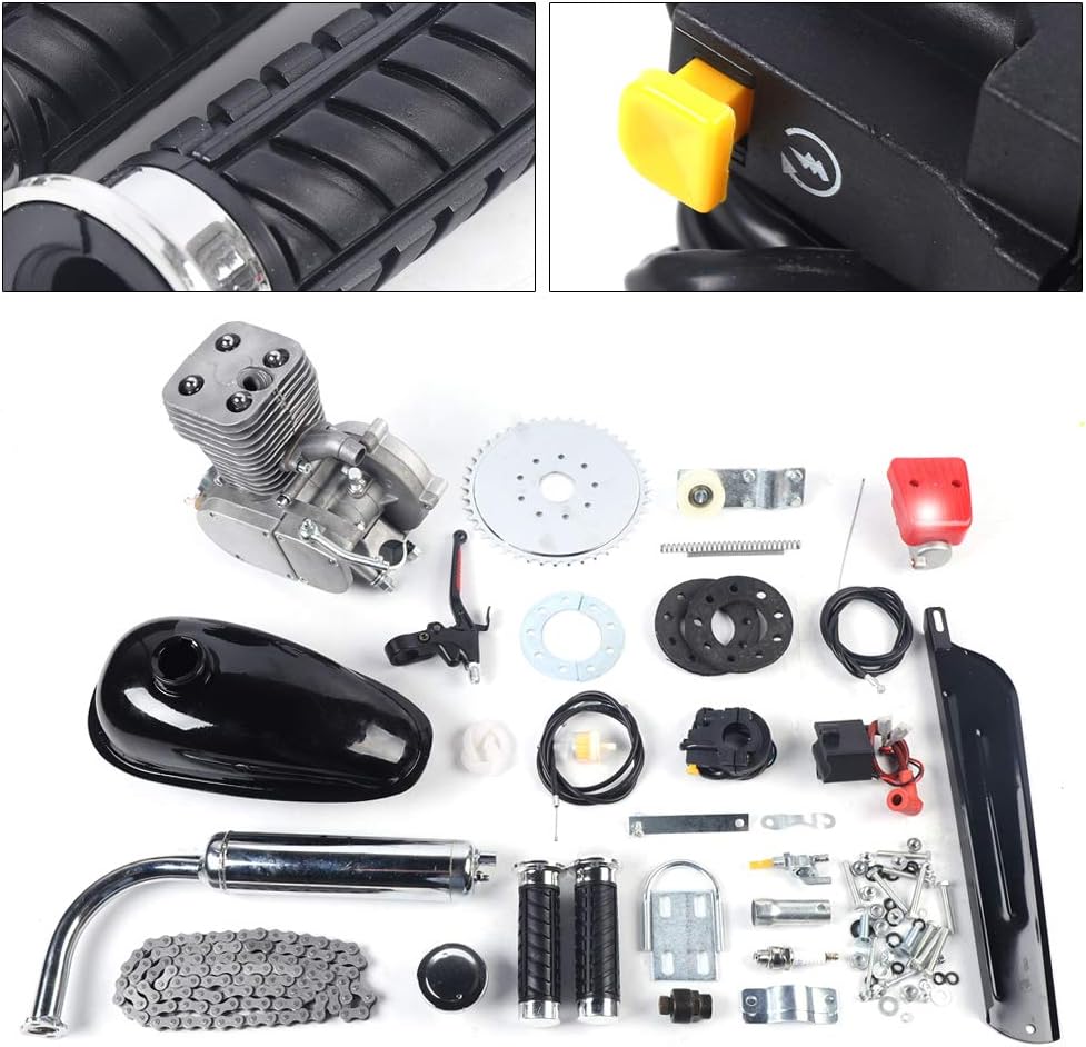 Kit completo CDI de alto rendimiento, 100 CC 2 tiempos motor motorizado de gasolina para bicicleta, kit de conversión de bicicleta mejorado