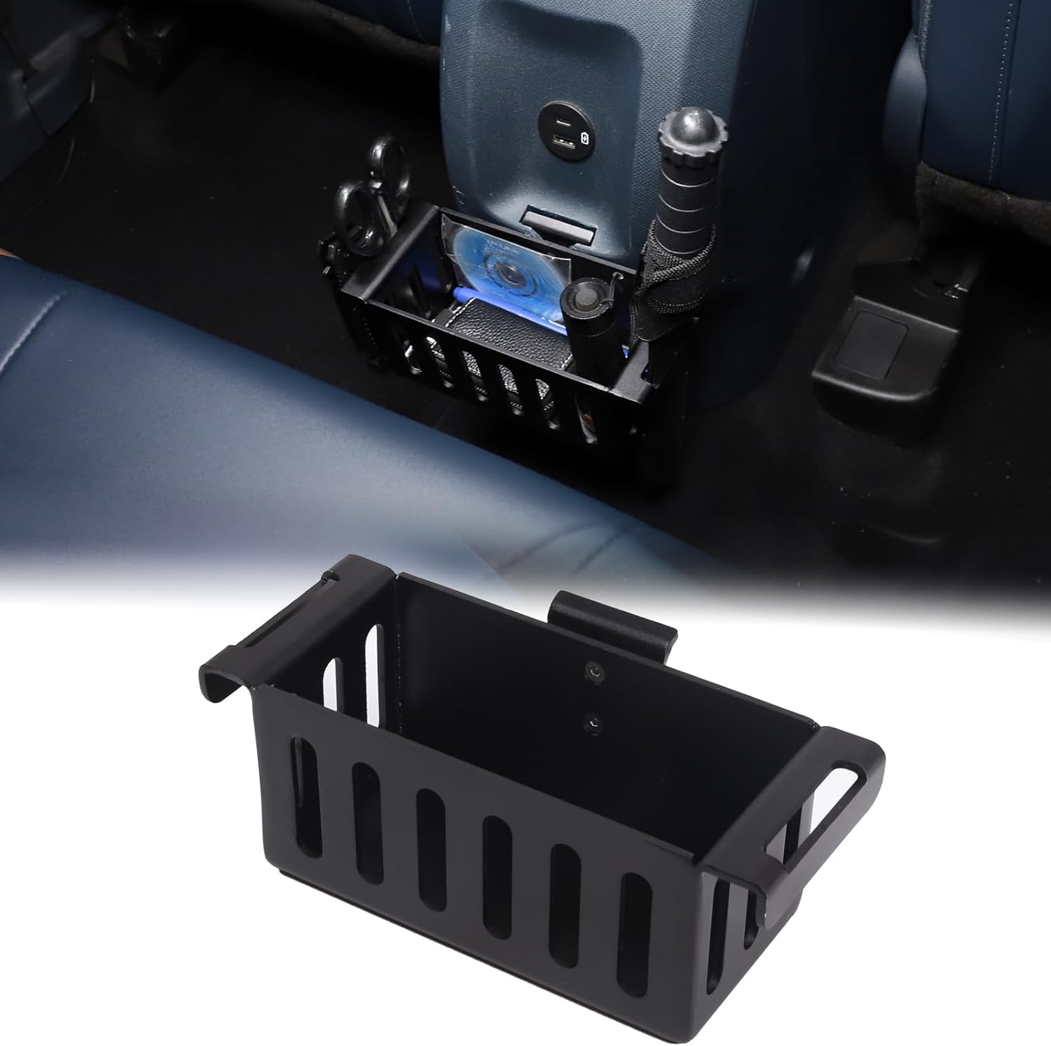 Organizador expansor de asiento trasero de automóvil compatible con Ford Maverick 2022-2024 asiento de automóvil de aluminio para consola trasera,