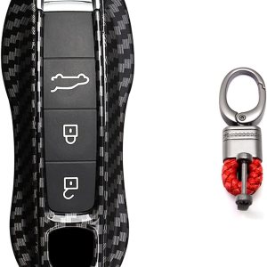 Xotic Tech – Funda de fibra de carbono para llaves remotas con llavero, compatible con Porsche Cayenne Cayman Panamera 971 Macan Taycan 911 991 918 Xotic Tech – Funda de fibra de carbono para llaves remotas con llavero, compatible con Porsche Cayenne Cayman Panamera 971 Macan Taycan 911 991 918