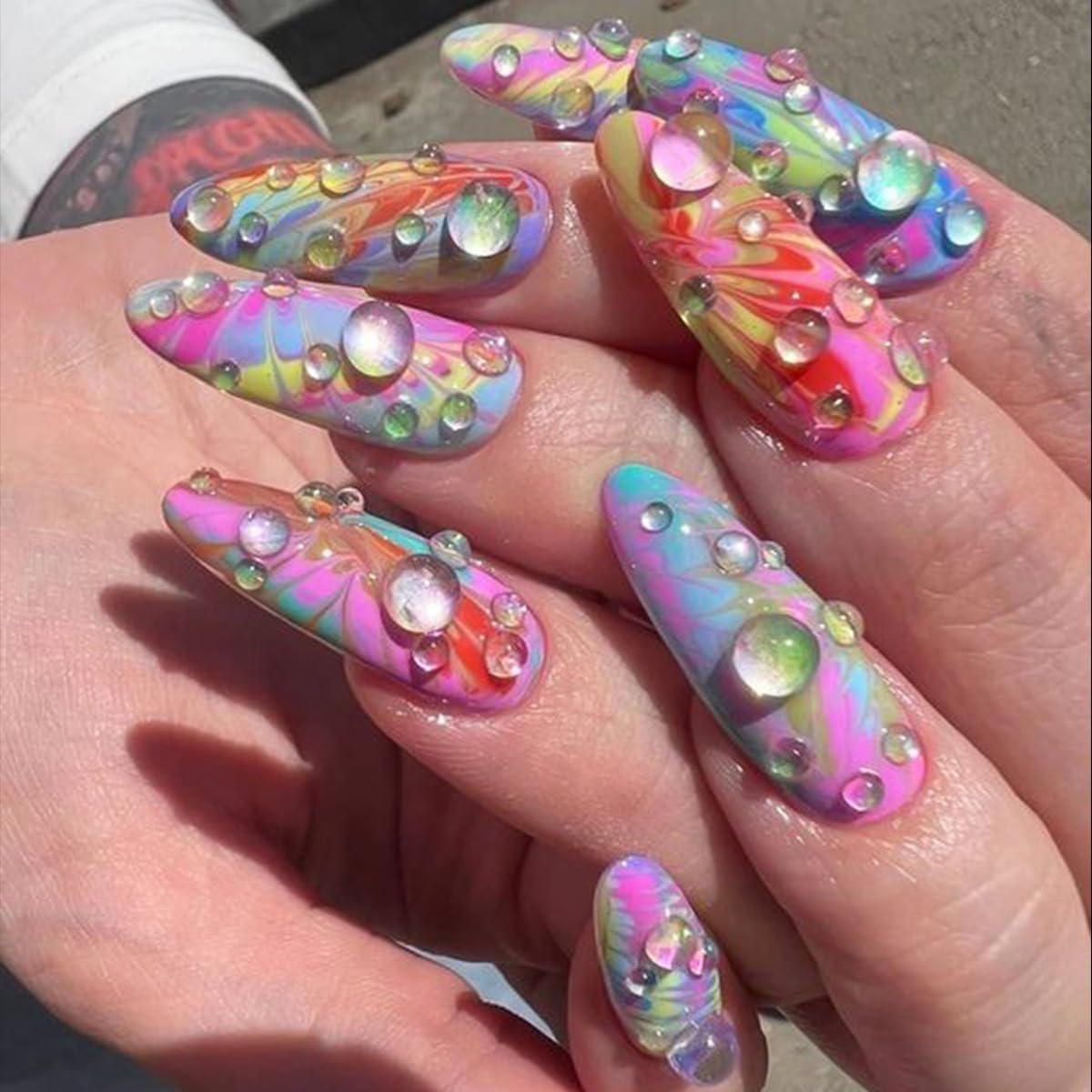 Cuentas de agua transparente para arte de uñas, cuentas de gotas de agua 3D, bolas de burbujas redondas transparentes de 0.18 a 0.27 pulgadas para