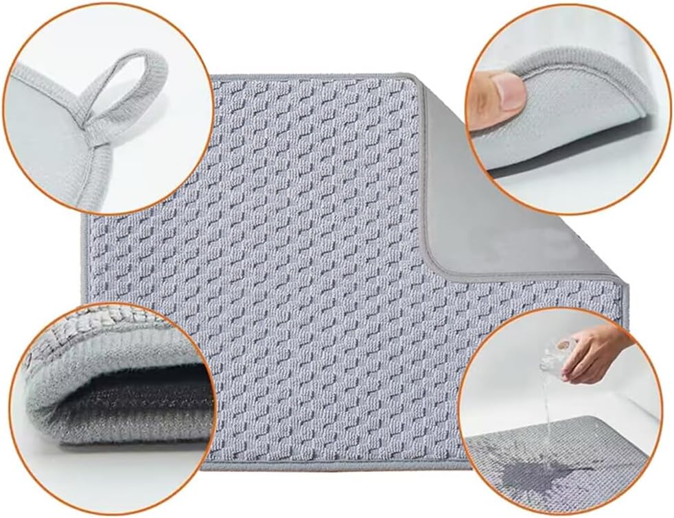 Paquete de 2 tapetes de secado de platos para encimera de cocina, tapetes grandes de microfibra absorbente de 19 x 15 pulgadas, almohadillas