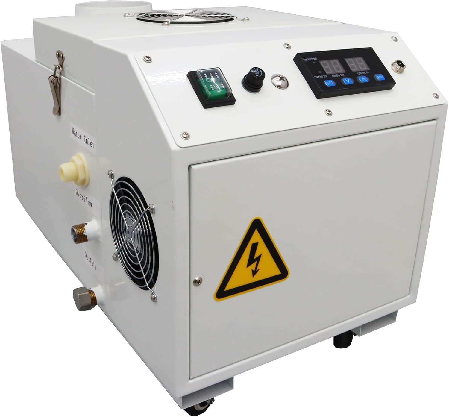 Humidificador ultrasónico comercial Enfriador Pulverizador 13.2 lbsh Industrial Portable Fog Maker Gran Volumen 400-1000 Pies Cuadrados
