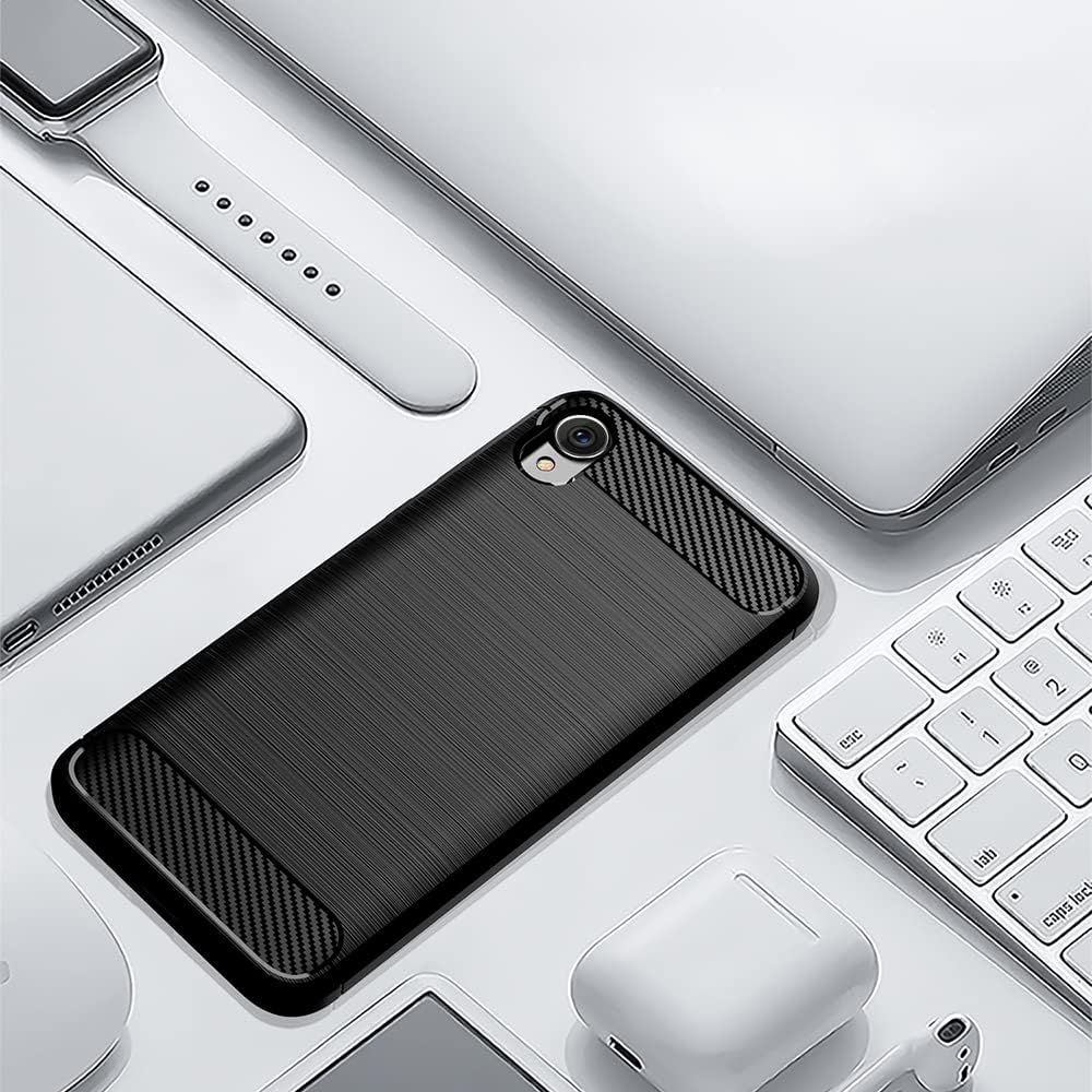 Asuwish Funda compatible con Moto E6 y protector de pantalla de vidrio templado, accesorios de celda de película, cubiertas delgadas de silicona