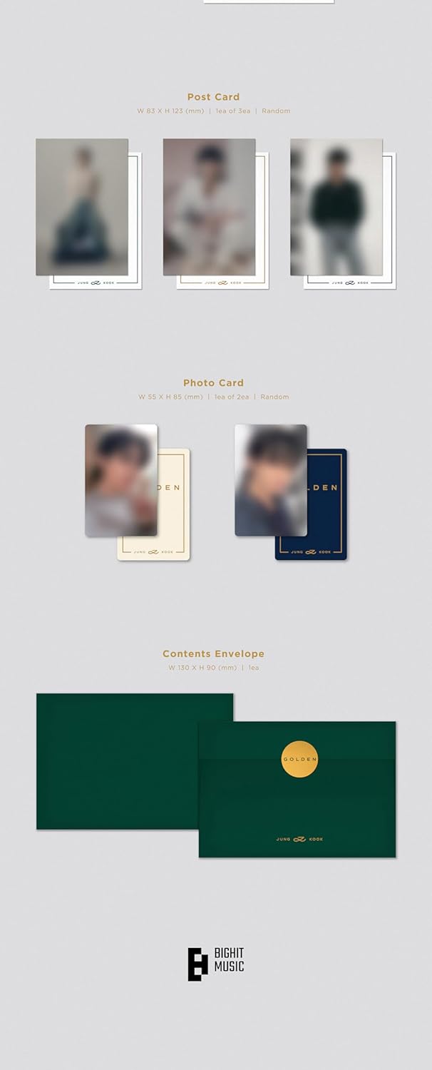 BTS Jungkook Golden 1st Contenido del álbum en solitario+Photobook+Photocard+Tracking Jung Kook (versión Weverse Albums)