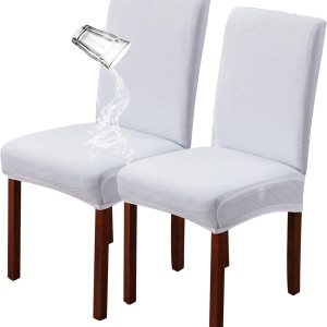 XUANZYANG Paquete de 2 fundas protectoras para sillas de comedor, elásticas, impermeables, extraíbles, lavables, para hotel, comedor, ceremonia, XUANZYANG Paquete de 2 fundas protectoras para sillas de comedor, elásticas, impermeables, extraíbles, lavables, para hotel, comedor, ceremonia,